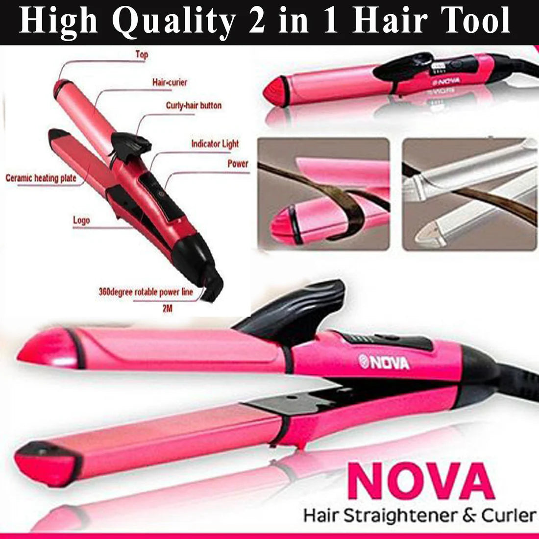 2in1 Hair Straightener and Curler